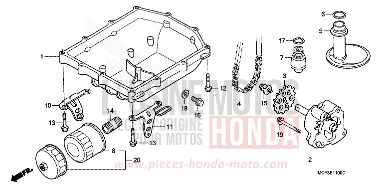 POMPE A HUILE von VTR1000 SP-2 ROSS WHITE (NH196B) von 2003
